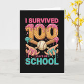 I Survived 100 Days of School Ice Cream Drip Karte (Gelbe Blume)