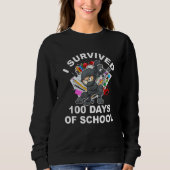 I Survived 100 Days Of School Ninja Lover Happy 10 Sweatshirt (Vorderseite)