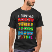 I Survived 100 Days of School Students Teachers T-Shirt (Vorderseite)