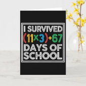 I Survived 100 Days School Funny Math Equation 100 Karte (Gelbe Blume)