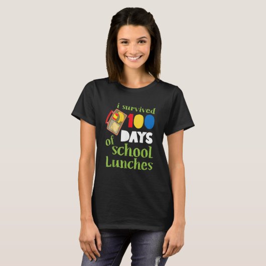 I Survived 100 Days School Lunches Kids T-Shirt (Vorne ganz)