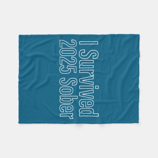 I Survived 2025 Sober Recovery Design Fleecedecke (Vorderseite (Horizontal))