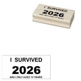 I Survived 2026 Gummistempel
