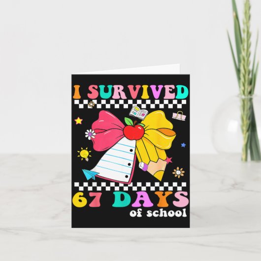 I Survived 67 Day Of School Notebook Teachers And Karte (Vorderseite)
