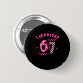 I Survived 67 Days Leopard Checkered 67 Kindergart Button (Vorne & Hinten)