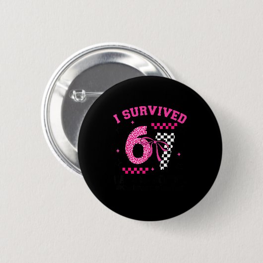 I Survived 67 Days Leopard Checkered 67 Kindergart Button (Vorne & Hinten)