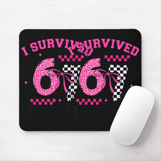 I Survived 67 Days Leopard Checkered 67 Kindergart Mousepad (Mit Mouse)