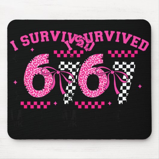 I Survived 67 Days Leopard Checkered 67 Kindergart Mousepad (Vorne)