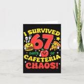 I Survived 67 Days Of Cafeteria Chaos 67 Meme Lunc Karte (Vorderseite)