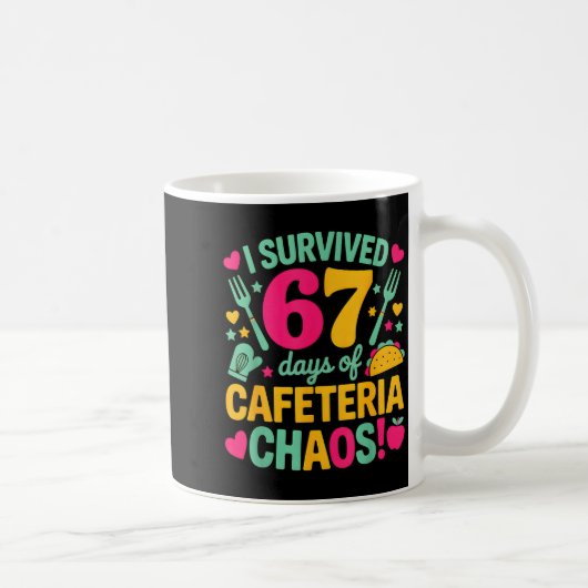 I Survived 67 Days Of Cafeteria Chaos Cute Food Lu Kaffeetasse (Rechts)