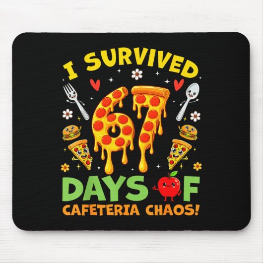I Survived 67 Days Of Cafeteria Chaos Funny Boy Gi Mousepad (Vorne)