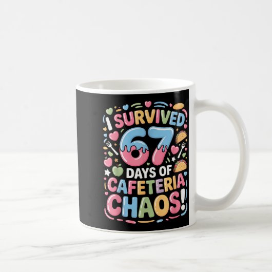 I Survived 67 Days Of Cafeteria Chaos Meme Lunch M Kaffeetasse (Rechts)