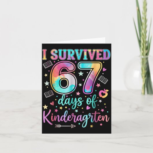 I Survived 67 Days Of Kindergarten Funny Six Seven Karte (Vorderseite)