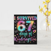 I Survived 67 Days Of Kindergarten Funny Six Seven Karte (Gelbe Blume)