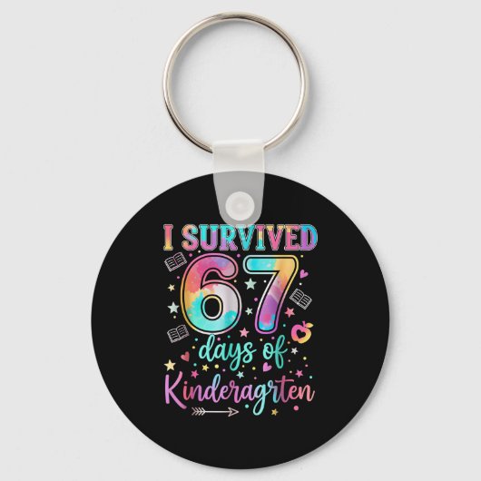 I Survived 67 Days Of Kindergarten Funny Six Seven Schlüsselanhänger (Vorderseite)
