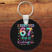 I Survived 67 Days Of Kindergarten Funny Six Seven Schlüsselanhänger (Vorderseite)