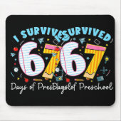 I Survived 67 Days Of Preschool Students Teachers  Mousepad (Vorne)