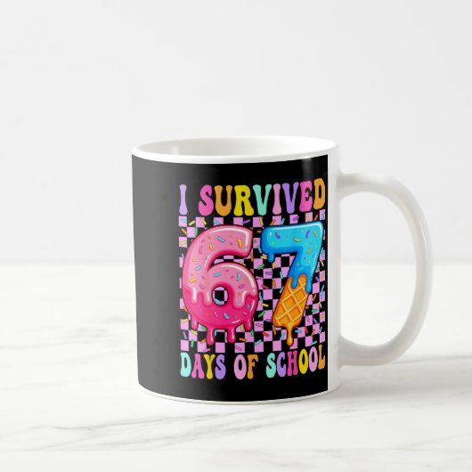I Survived 67 Days Of School 100 Days Of School Te Kaffeetasse (Rechts)