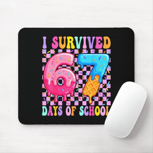 I Survived 67 Days Of School 100 Days Of School Te Mousepad (Mit Mouse)
