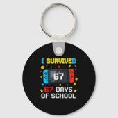 I Survived 67 Days Of School 67 Funny Teacher Squa Schlüsselanhänger (Vorderseite)