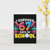 I Survived 67 Days Of School 67 Meme Baseball Ice  Karte (Gelbe Blume)