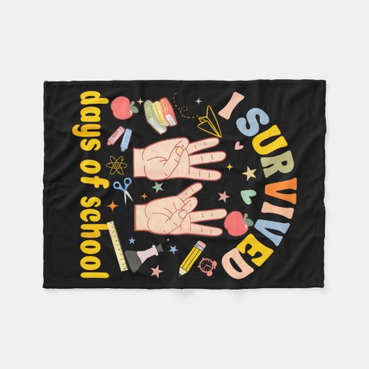 I Survived 67 Days Of School American Sign Languag Fleecedecke (Vorderseite (Horizontal))