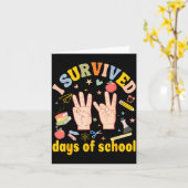 I Survived 67 Days Of School American Sign Languag Karte (Gelbe Blume)