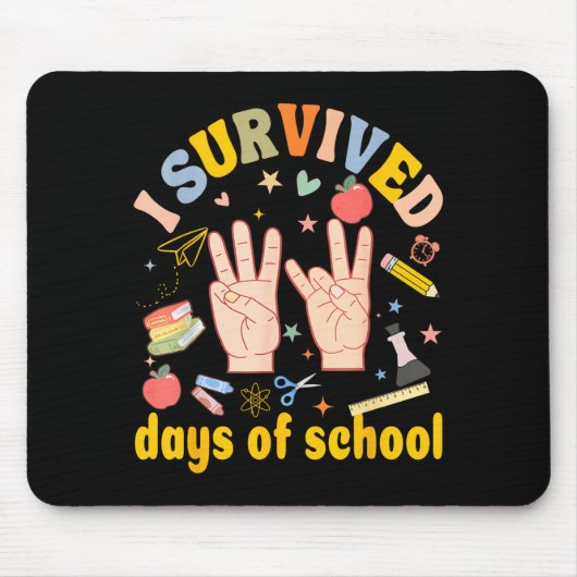 I Survived 67 Days Of School American Sign Languag Mousepad (Vorne)