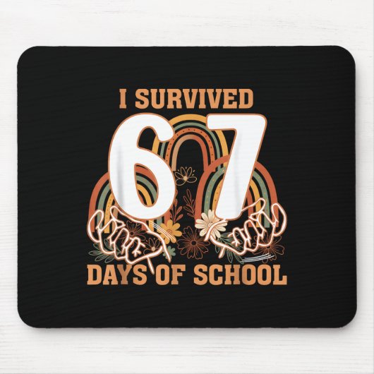 I Survived 67 Days Of School Boho Floral Teachers Mousepad (Vorne)