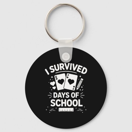 I Survived 67 Days Of School Cards Teachers Studen Schlüsselanhänger (Vorderseite)