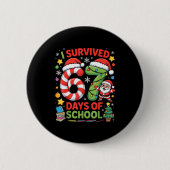I Survived 67 Days Of School Christmas Candy Cane  Button (Vorderseite)