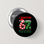 I Survived 67 Days Of School Christmas Candy Cane Button (Vorne & Hinten)