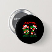 I Survived 67 Days Of School Christmas Candy Cane Button (Vorne & Hinten)