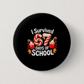 I Survived 67 Days Of School Christmas Candy Cane Button (Vorderseite)