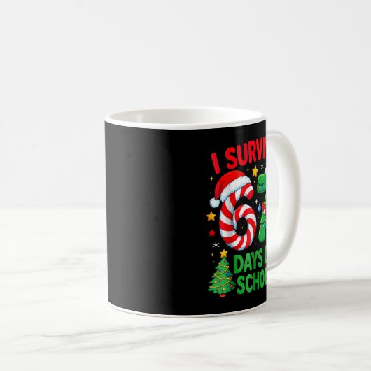 I Survived 67 Days Of School Christmas Candy Cane Kaffeetasse (VorderseiteRechts)