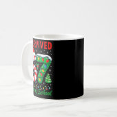 I Survived 67 Days Of School Christmas Candy Cane Kaffeetasse (Vorderseite Links)