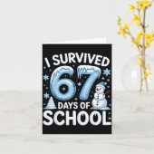 I Survived 67 Days Of School Christmas Candy Cane Karte (Gelbe Blume)