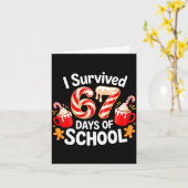 I Survived 67 Days Of School Christmas Candy Cane Karte (Gelbe Blume)