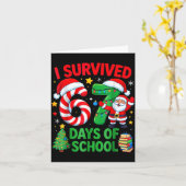 I Survived 67 Days Of School Christmas Candy Cane  Karte (Gelbe Blume)