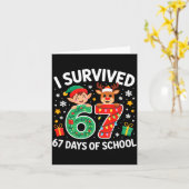 I Survived 67 Days Of School Christmas Candy Cane  Karte (Gelbe Blume)