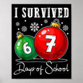 I Survived 67 Days Of School Christmas Candy Cane  Poster (Vorne)