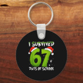 I Survived 67 Days Of School Christmas Candy Cane Schlüsselanhänger (Vorderseite)
