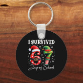 I Survived 67 Days Of School Christmas Candy Cane  Schlüsselanhänger (Vorderseite)