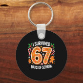 I Survived 67 Days Of School Christmas Candy Cane Schlüsselanhänger (Vorderseite)