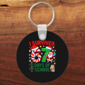 I Survived 67 Days Of School Christmas Candy Cane  Schlüsselanhänger (Vorderseite)