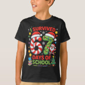 I Survived 67 Days Of School Christmas Candy Cane  T-Shirt (Vorderseite)