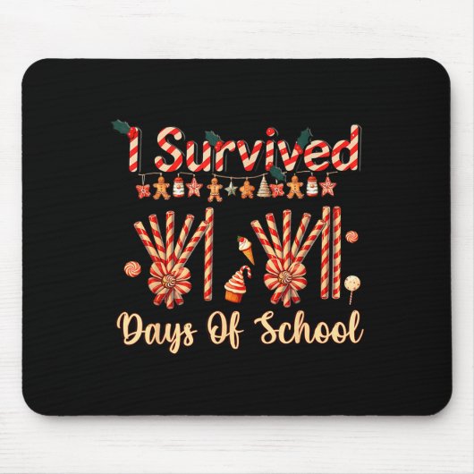 I Survived 67 Days Of School Christmas Teacher Can Mousepad (Vorne)