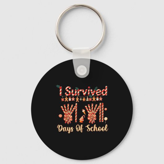 I Survived 67 Days Of School Christmas Teacher Can Schlüsselanhänger (Vorderseite)