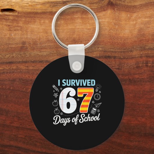 I Survived 67 Days Of School Cl Paper Meme Schlüsselanhänger (Vorderseite)