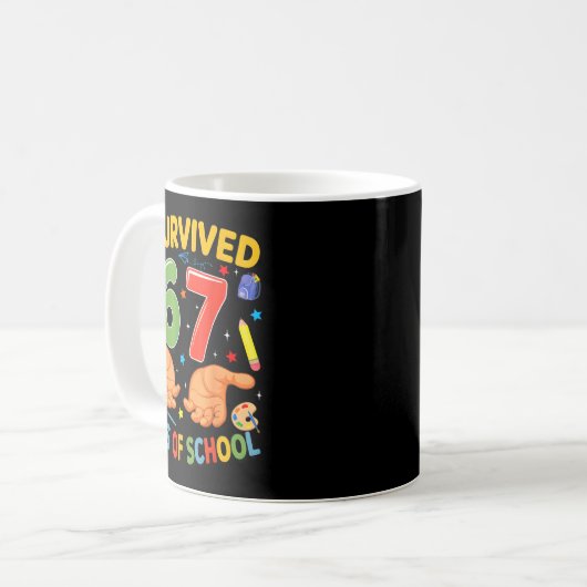 I Survived 67 Days Of School Cool Teacher Design Kaffeetasse (Vorderseite Links)